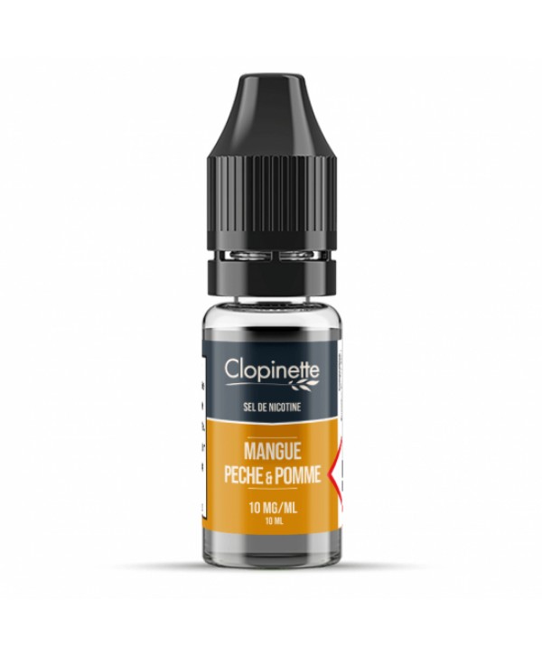MANGUE PECHE POMME SEL DE NICOTINE 10ML CLOPINETTE