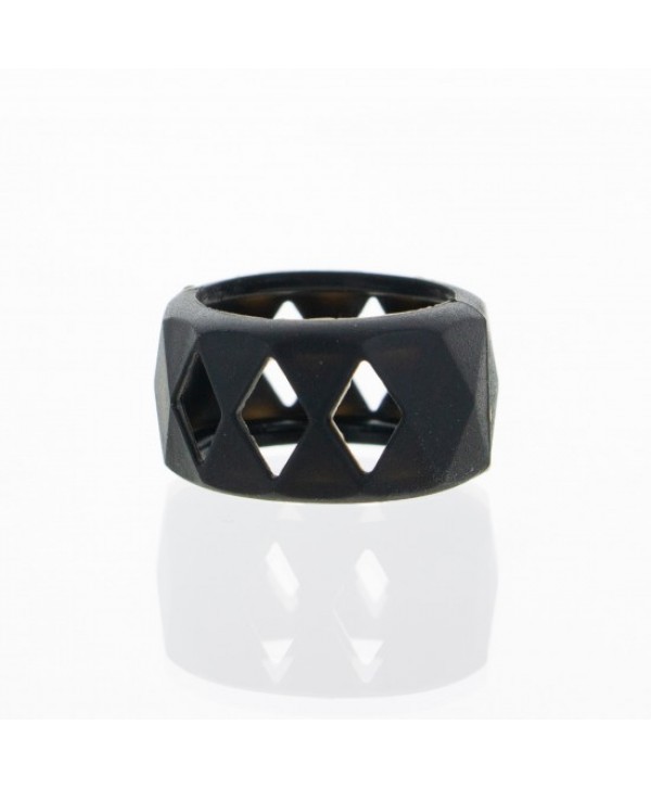 BAGUE SILICONE BUBBLE LOSANGE NOIR